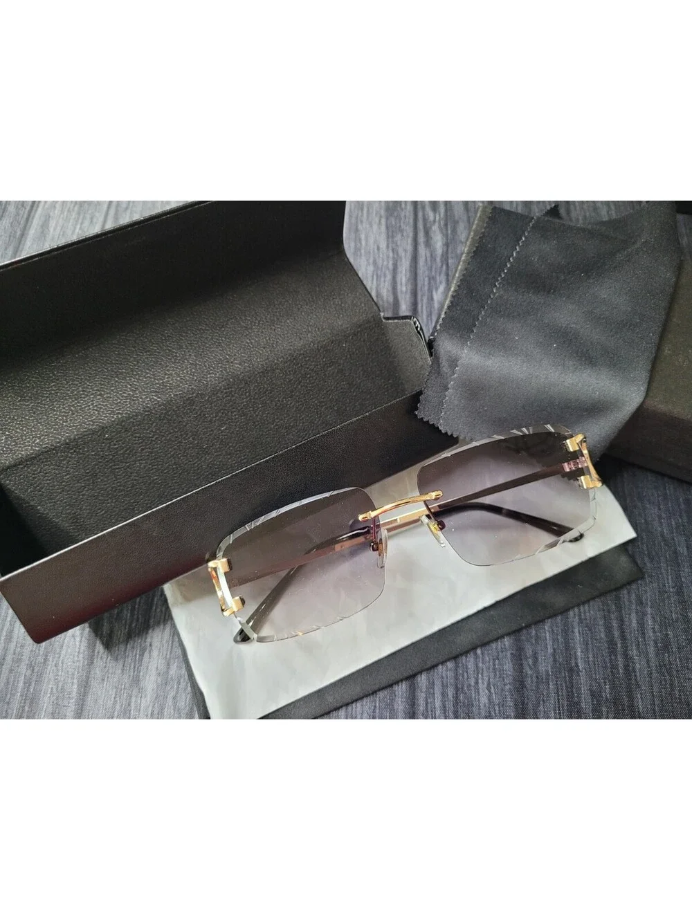 Piccadilly Gld Gray Gradient C Diamond Cut Designer Sunglass